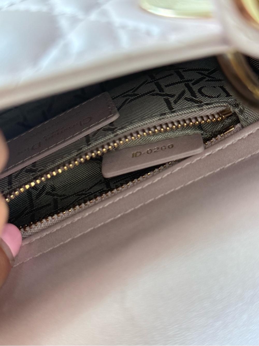 METALLIC PINK CHRISTIAN DIOR LADY DIOR MINI BAG WITH CHAIN STRAP - Picture 13 of 16